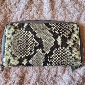 Michael Kors Snakeskin Zipper Wallet